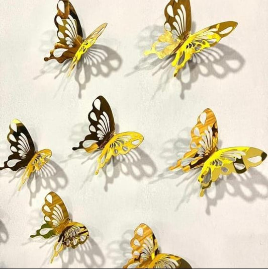 10 Pcs 3d Butterfly Mirror Acrylic Wall Art Laser Cut DIY Design