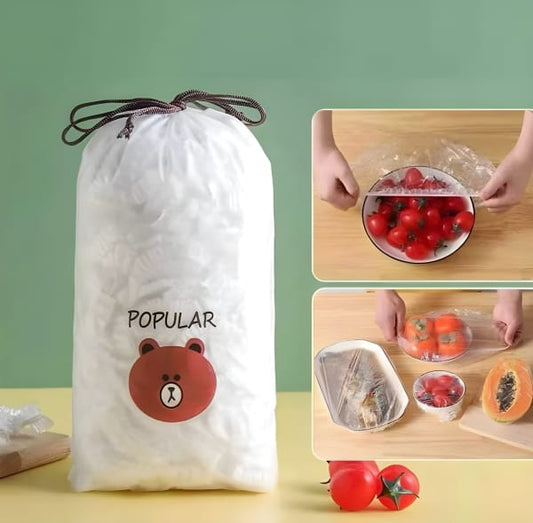 100pcs Disposable Flexible Transparent Plastic Food Storage Bags Resealable &amp; Multi-Purpose