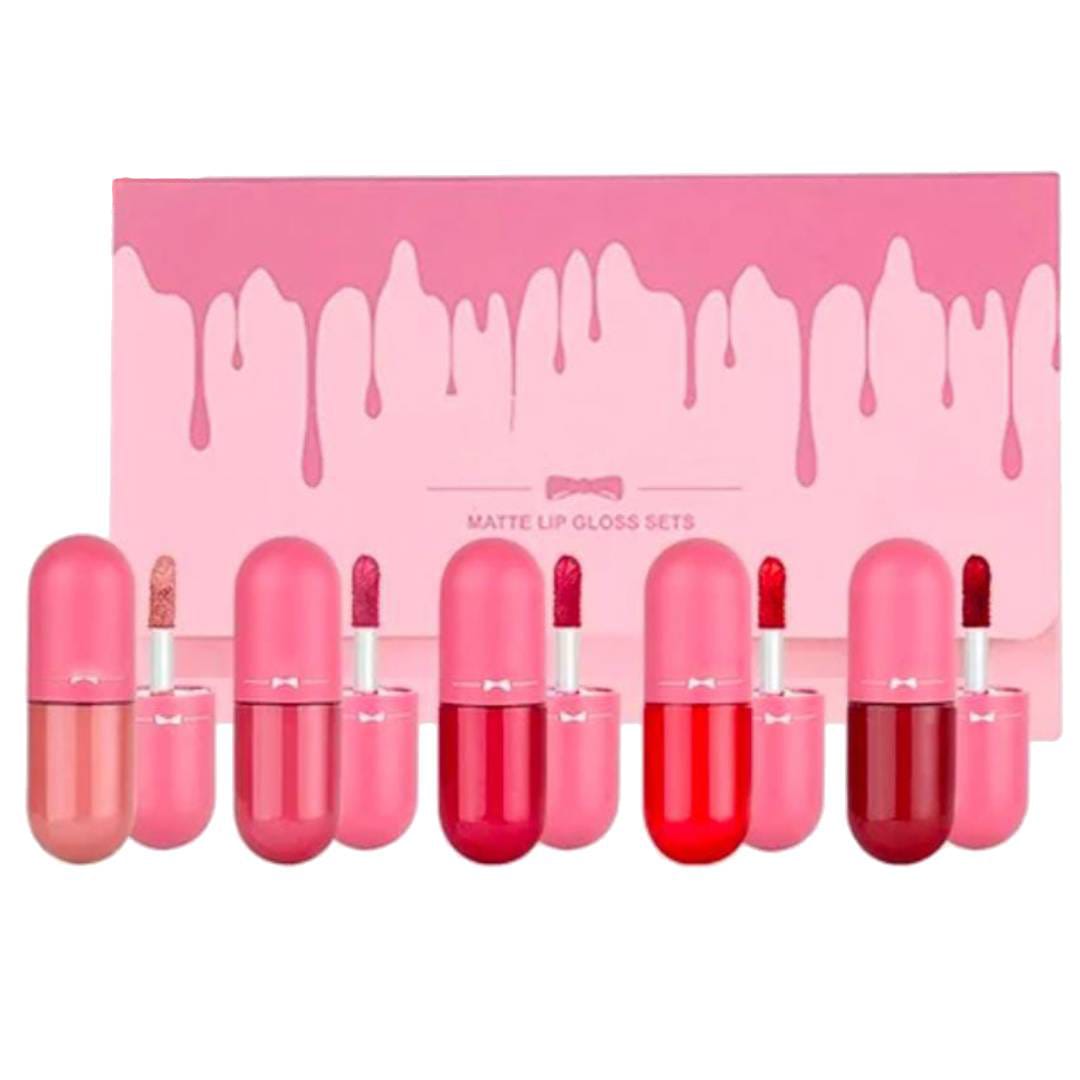 Pack of 5 Matte Lip Gloss Kit | 5 Capsule Matte Lipstick