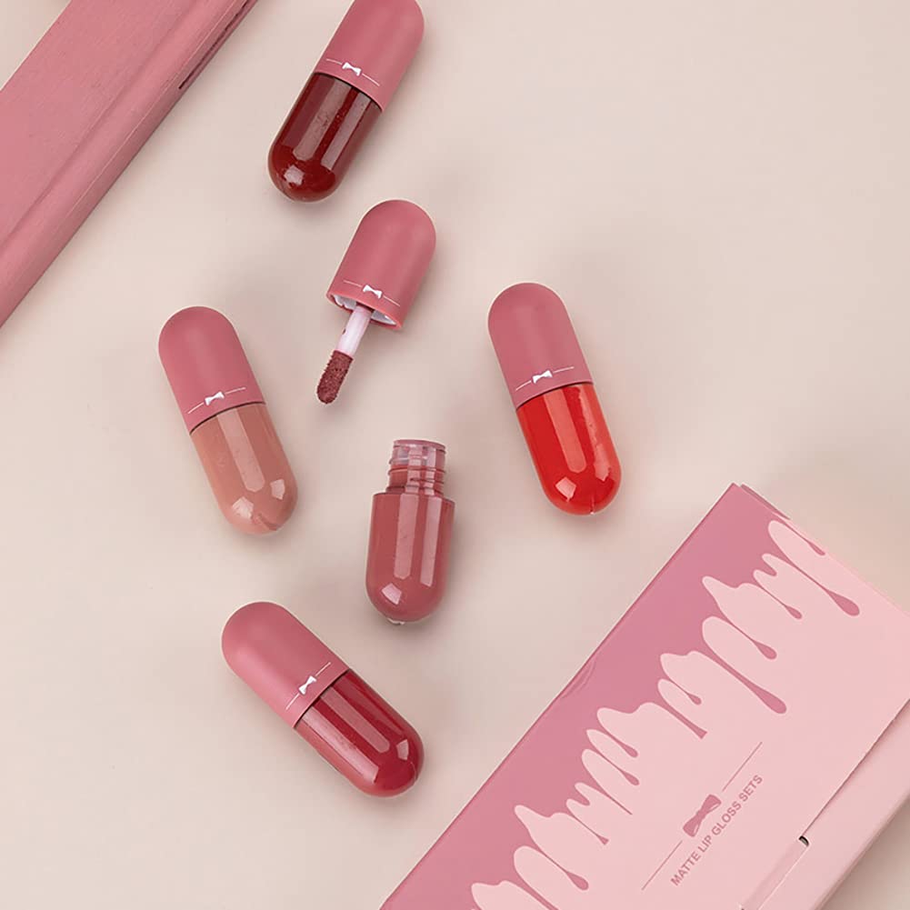 Pack of 5 Matte Lip Gloss Kit | 5 Capsule Matte Lipstick