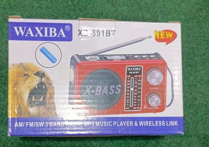 WAXIBA MULTIFUNCTION WIRELESS RADIO AM/FM/SW 3 BAND RADIO XB-891BT (Random color)
