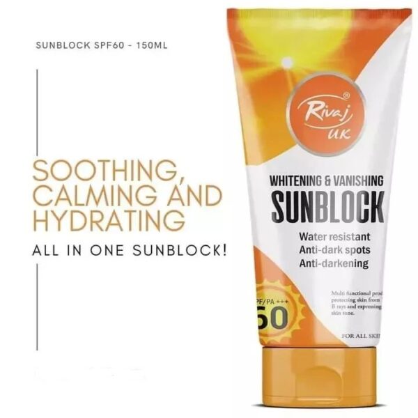 Rivaj UK Sun Block Spf 60 Original Rivaj UK Whitening &amp; Vanishing