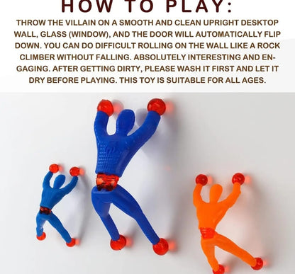 Pack Of 20 Sticky Spider Man Climbing Wall Toy For Kids Sticky