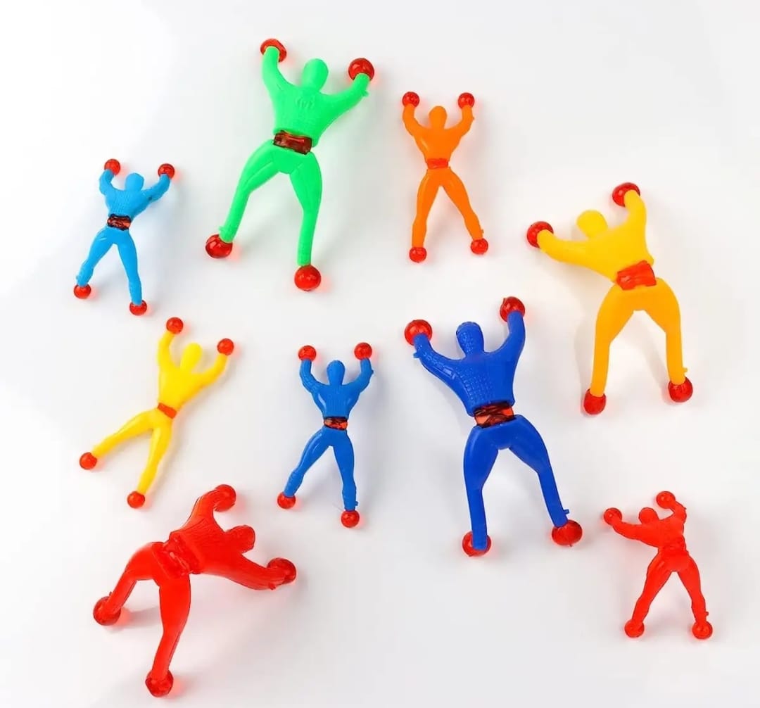 Pack Of 20 Sticky Spider Man Climbing Wall Toy For Kids Sticky