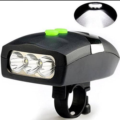 3 LED Bicycle Front Head light &amp; bell siren alarm hooter /