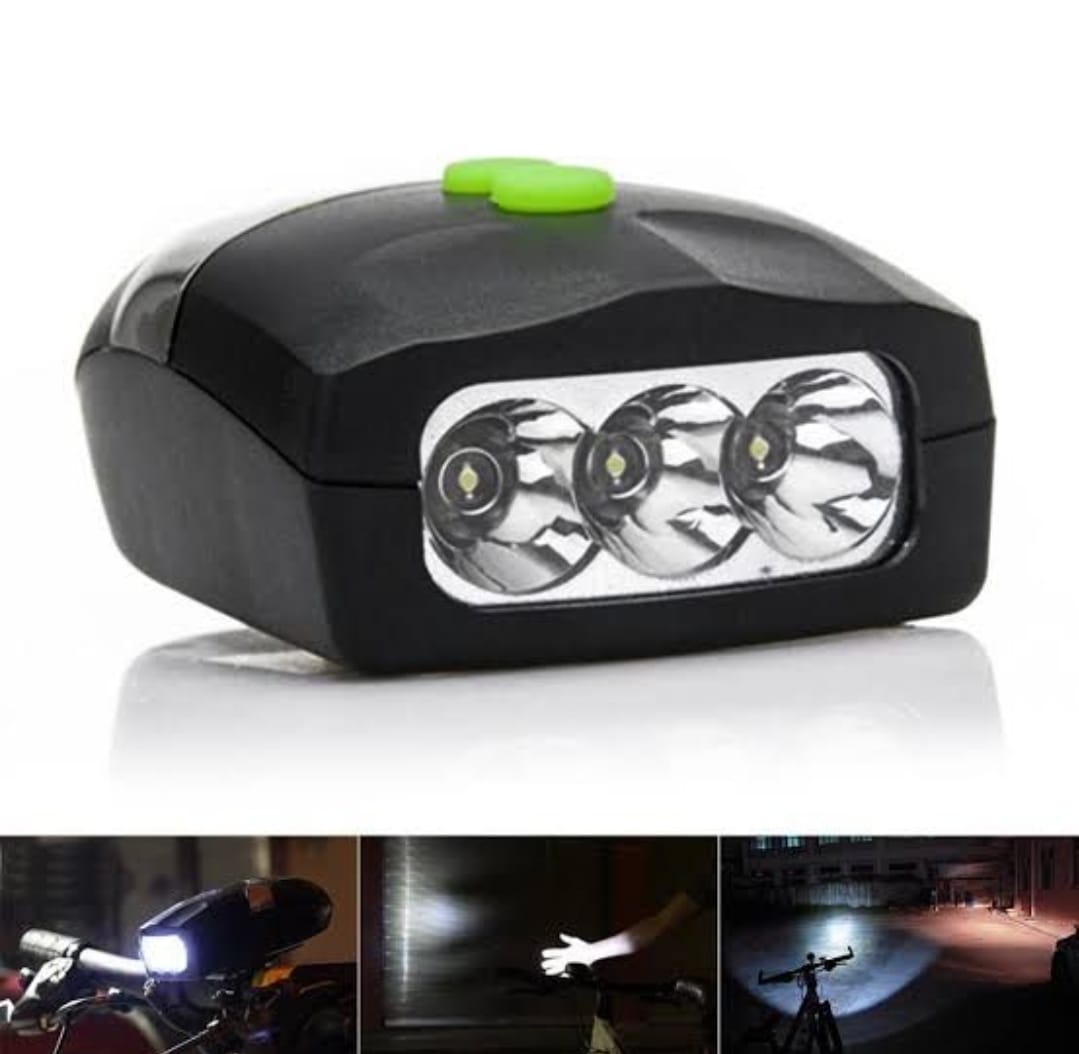3 LED Bicycle Front Head light &amp; bell siren alarm hooter /