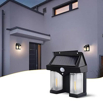 Double Head Antique Solar Sensor Lamp Solar Warm Lighting Lamp Outdoor Wall