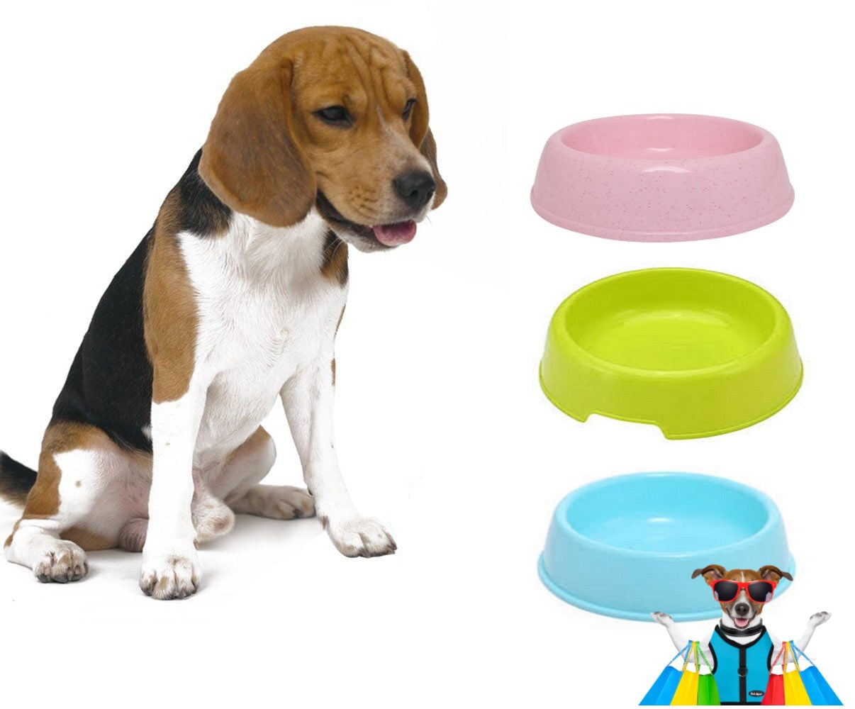 round Shaped food bowl Pet Plastic food bowl (Random Color)