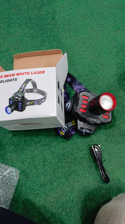 Headlamp Rechargeable Powerful Head Lamp with Built-in Battery Outdoor Camping Headlight Head