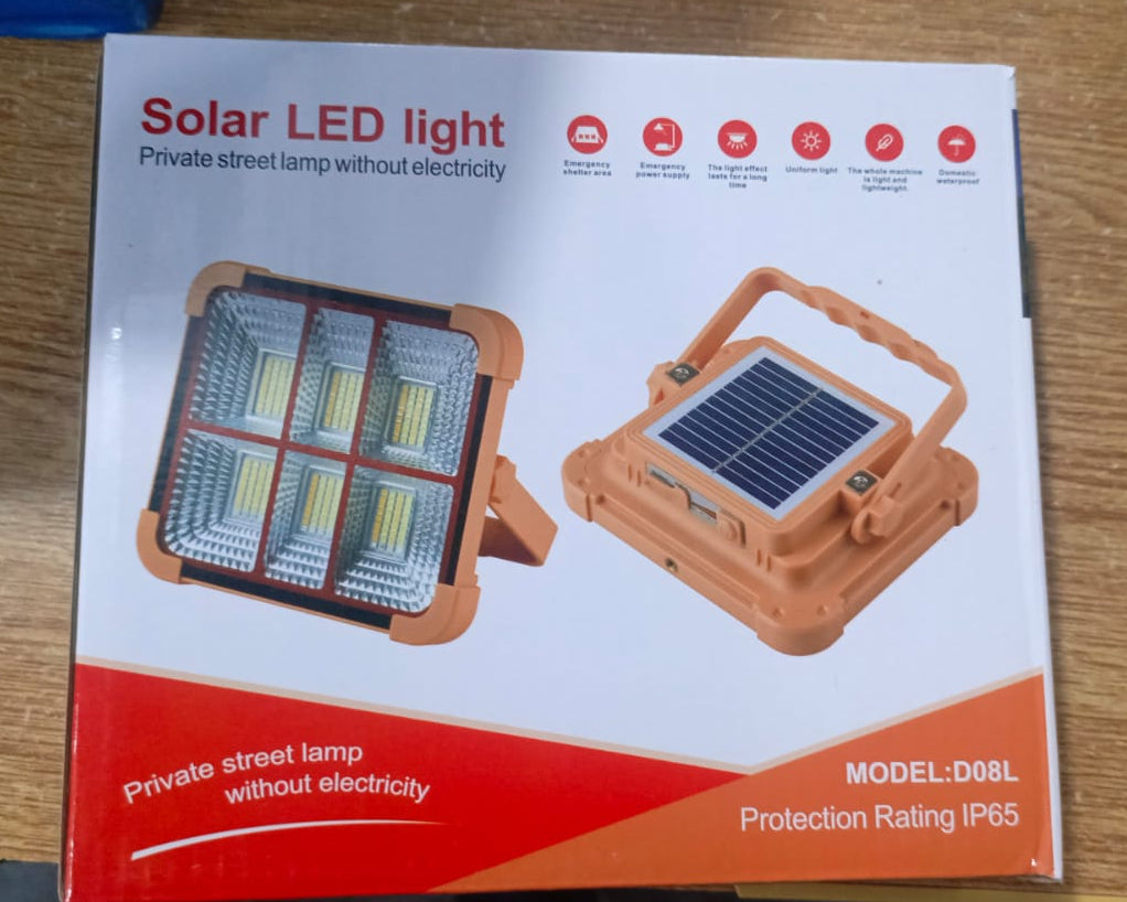 Outdoor LED Flood Light with Solar Panels (model D08L)