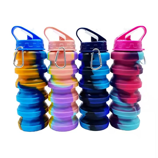 Silicone Collapsible Water Bottles BPA free for gym for girls (random color