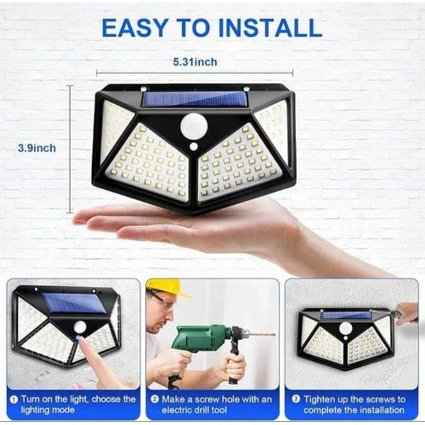 Solar Lights Outdoor Lighting Wireless Motion Sensor Lights IP65 Waterproof 270°Wide Angle