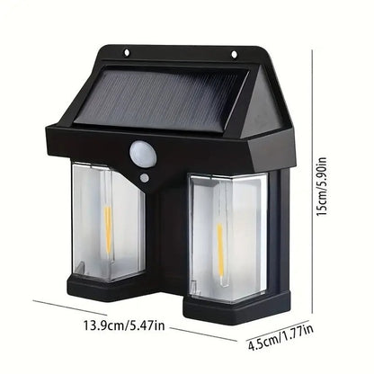 Double Head Antique Solar Sensor Lamp Solar Warm Lighting Lamp Outdoor Wall
