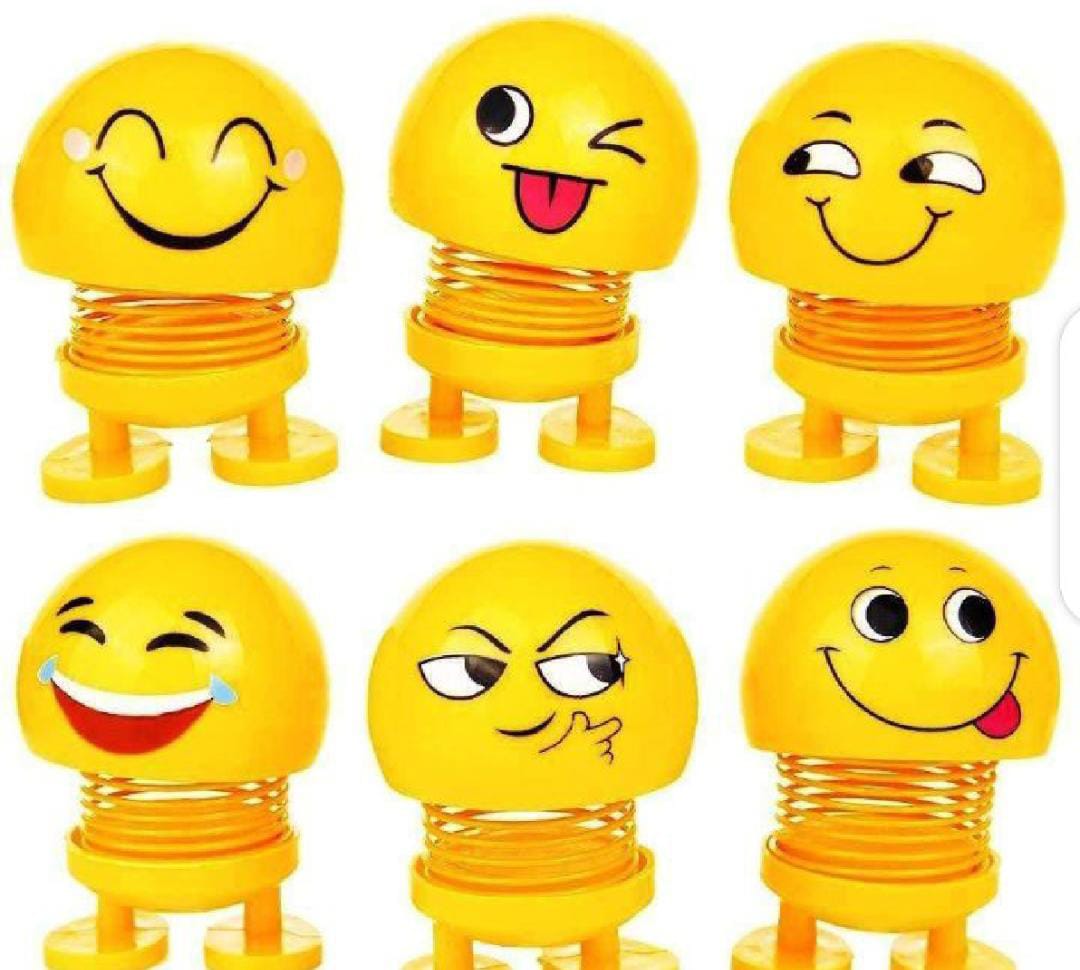 6 Pcs Cute Emoji Bobble Head Dolls Dancing Toys for home and