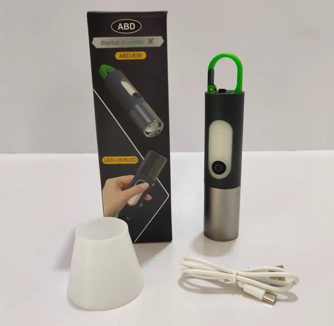 Zoomable Led Rechargeable Flashlight Outdoor Torch Light With Lamp Shade