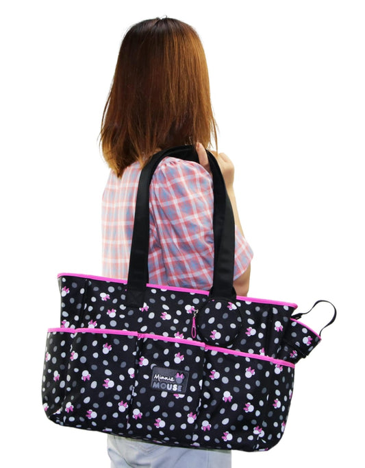 Stylish Disney Minnie Mouse Diaper Bag Set with Changing Pad &amp; Bottle