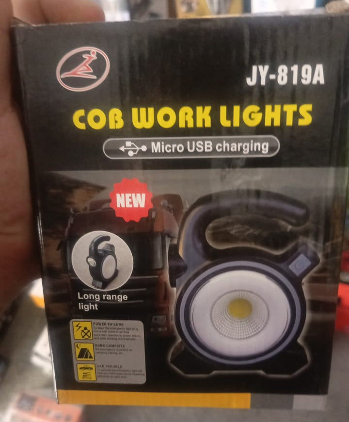 JY-819A 10W Solar Rechargeable White Light COB LED Work Light, Handheld Camping