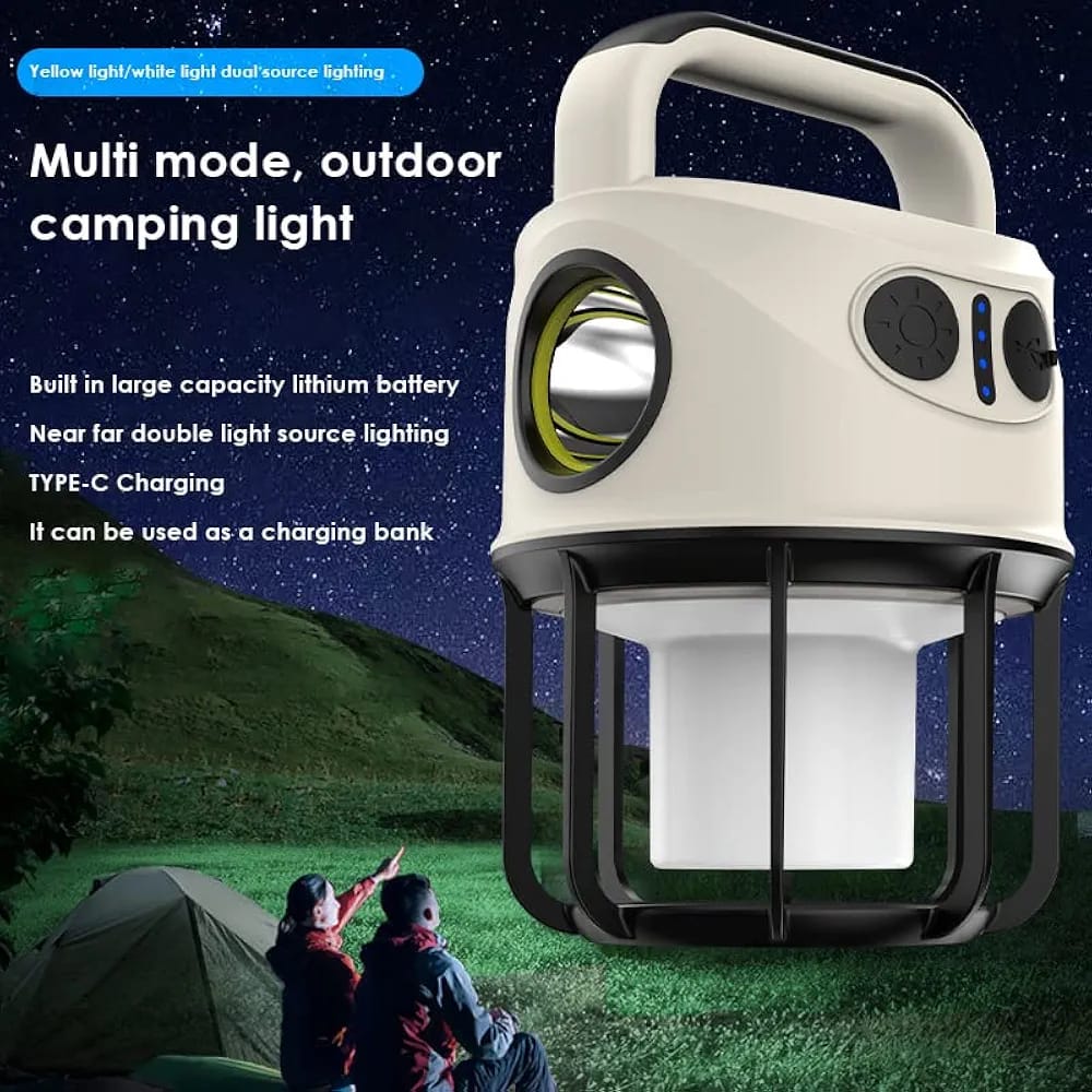 Portable Camping Lights with 4 Lighting Modes, Torch Mode, USB Rechargeable Camping