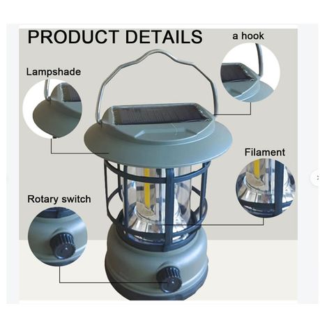 Emergency Camping Light For Tent Work GB-23 | Outdoor Solar lantern (Random
