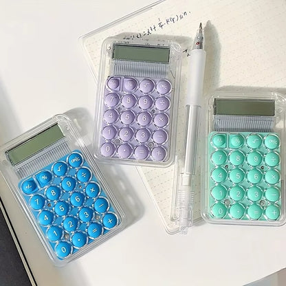 Student Calculator LCD Display Large Screen Siicone Buttons 8-digit Handheld Study Electronic