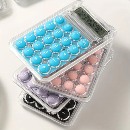 Student Calculator LCD Display Large Screen Siicone Buttons 8-digit Handheld Study Electronic