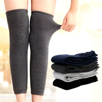 (pair ) New Women Men Warm Cashmere Wool Knee Warmers Leg Thigh