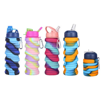 Expandable Silicone Sipper Water Bottle for Sports, Trekking, Cycling, Gym, School Water