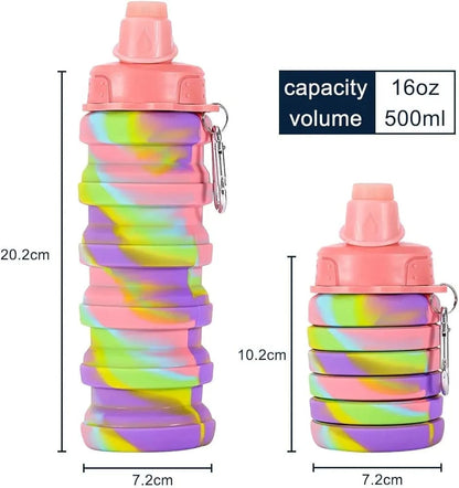 Expandable Silicone Sipper Water Bottle for Sports, Trekking, Cycling, Gym, School Water