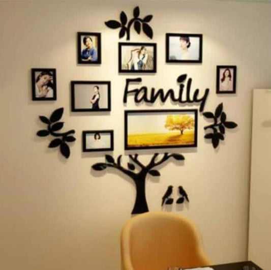 3d wall art family tree | Wooden Family Tree Photo Wall