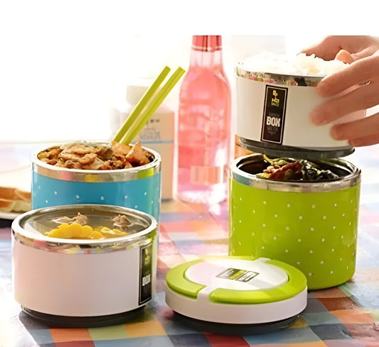 Lunch Box 2 Layer For Kids and Adults (random color)