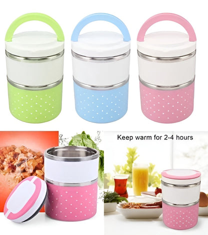 Lunch Box 2 Layer For Kids and Adults (random color)