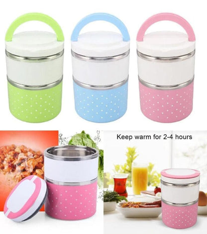 Lunch Box 2 Layer For Kids and Adults (random color)