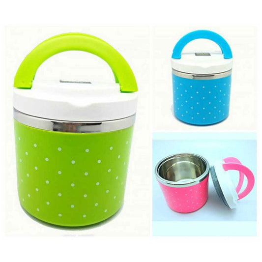 Stainless Steel Single Layered Lunch Box For Kids and Adults (random