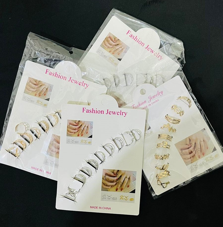 10 Pcs - Multi color ring set Fashion Jewelry for girls