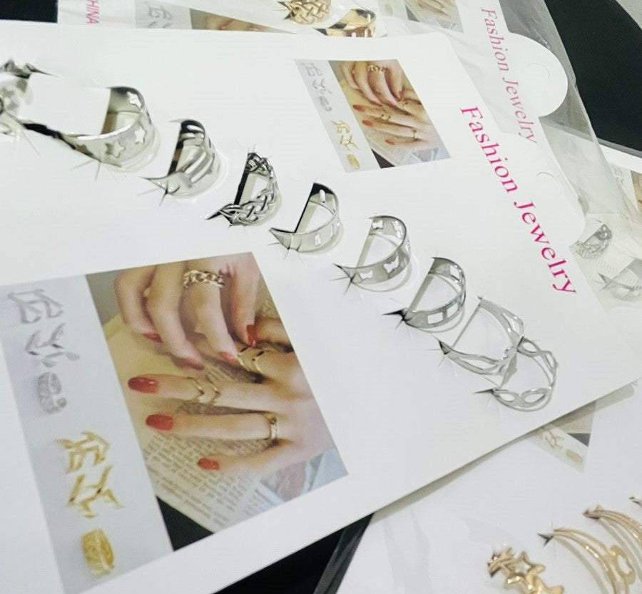 10 Pcs - Multi color ring set Fashion Jewelry for girls