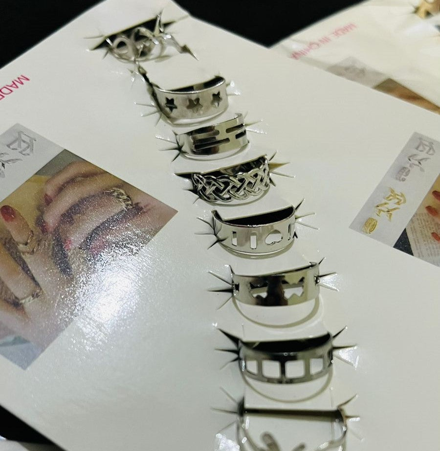 10 Pcs - Multi color ring set Fashion Jewelry for girls