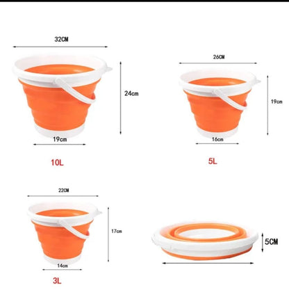 Silicon Folding Bucket Foldable Bucket With Handle 5 Litre Random Color