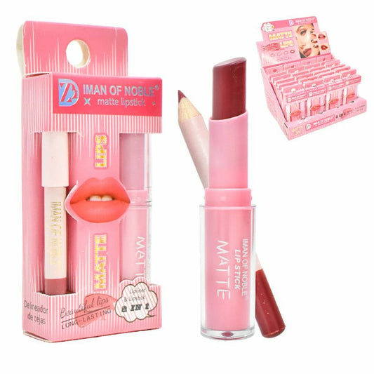 2 In 1 LIPSTICK AND LIP LINER SET IMAN OF NOBLE DYE
