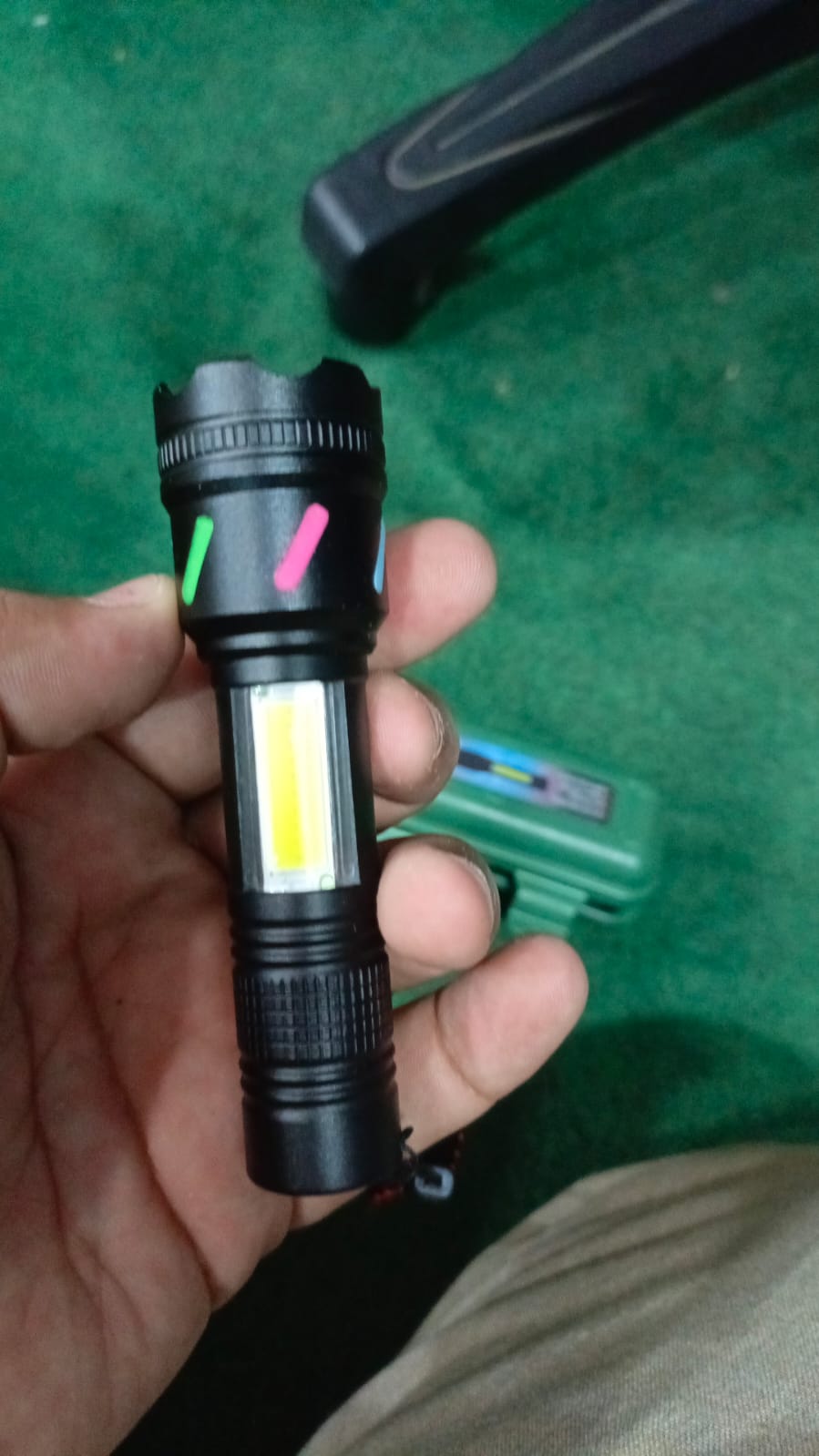 USB Charging XPE+COB LED Flashlight Lamp Torch With Clip Three Mode Zoomable