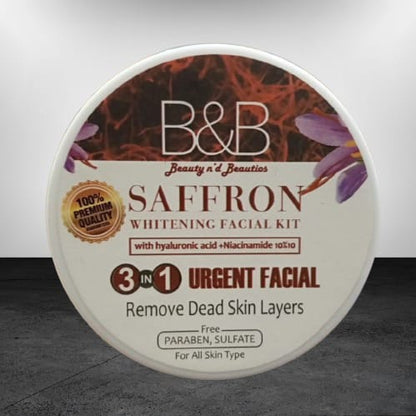 B and B Saffron Whitening Facial Kit 3 in 1 - Urgent