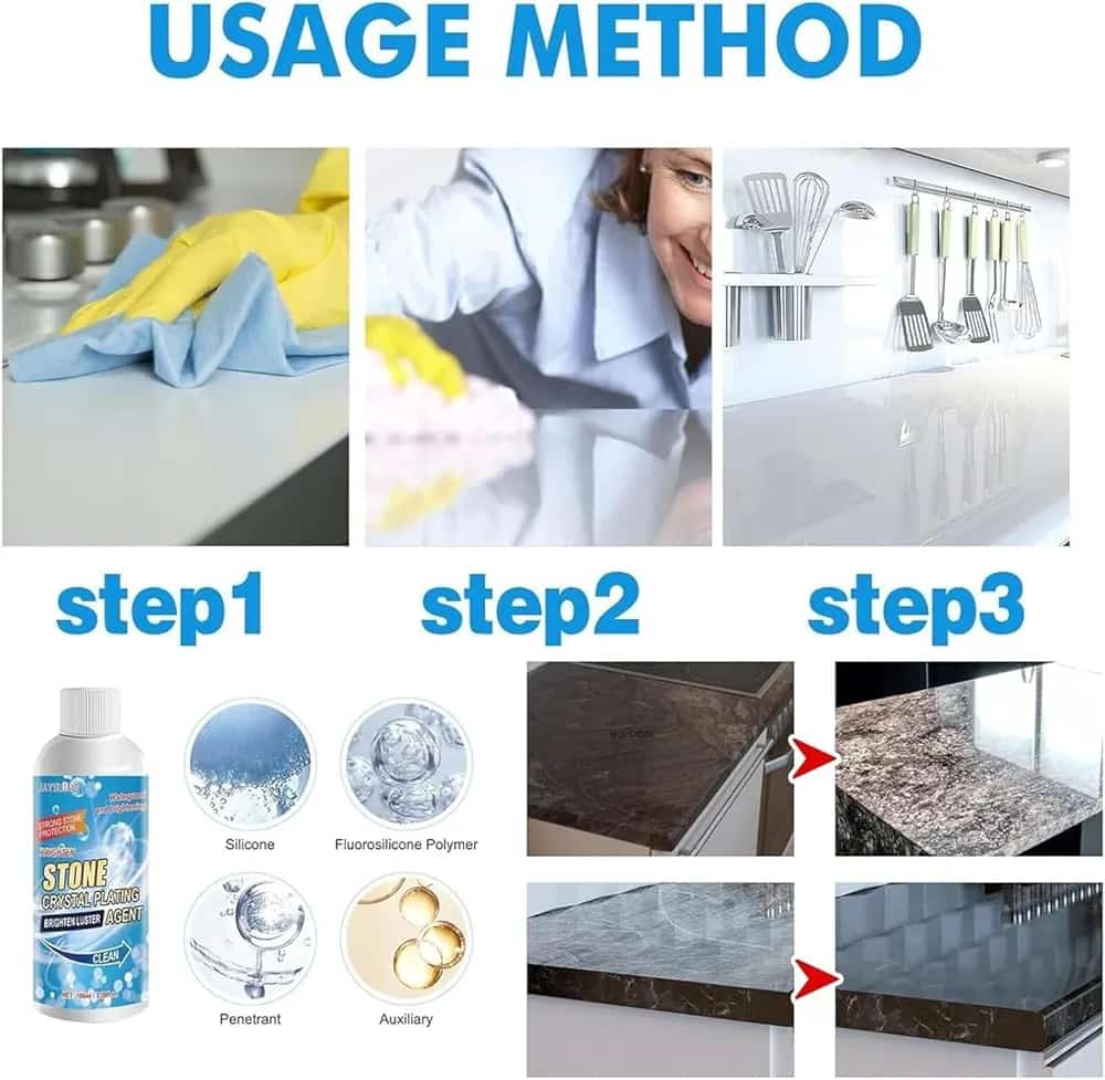 Stone crystal Agent Cleaner, Marble Cleaner and Polish, Universal Stone Cleaner(Tile cleaner)