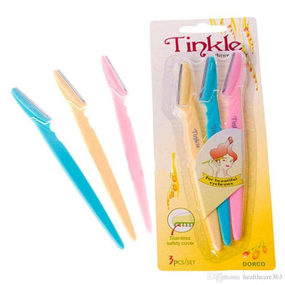 Pack of 3 Tinkle Eyebrow Razor Eyebrow Face Hair Removal &amp;