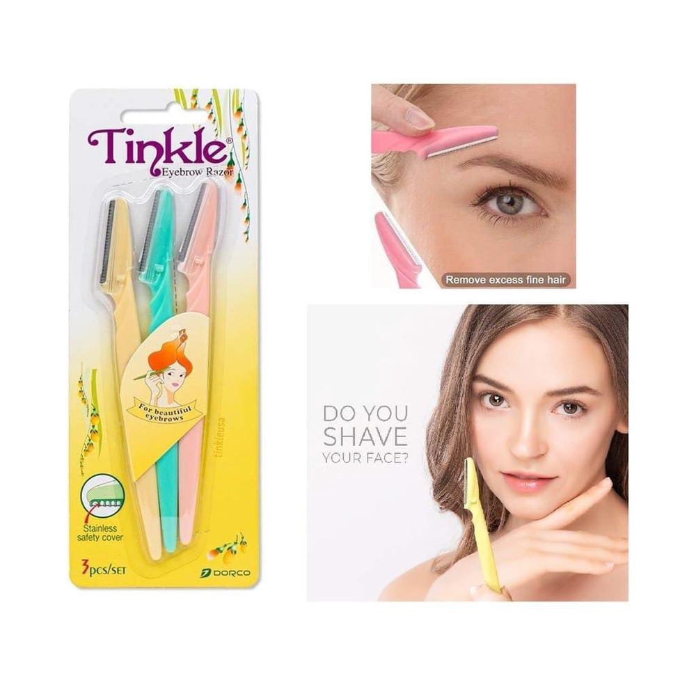 Pack of 3 Tinkle Eyebrow Razor Eyebrow Face Hair Removal &amp;