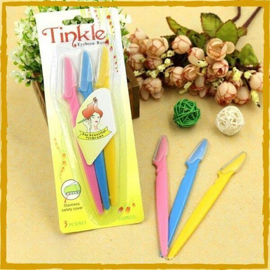 Pack of 3 Tinkle Eyebrow Razor Eyebrow Face Hair Removal &amp;