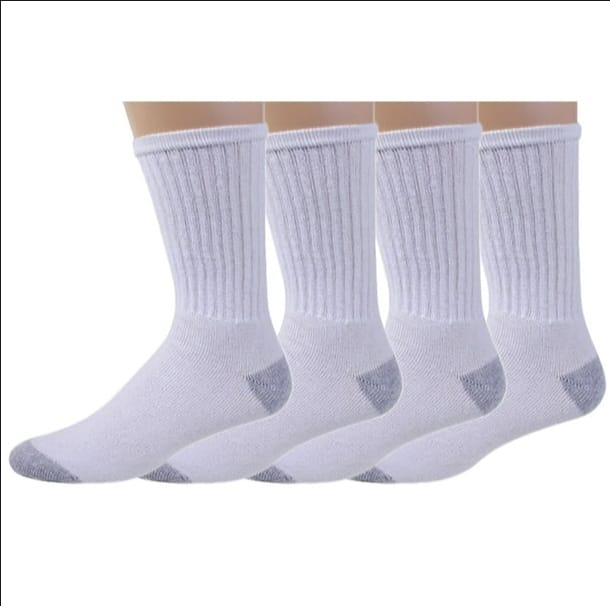 Pack of 6 pairs white socks Gents full length socks | Full