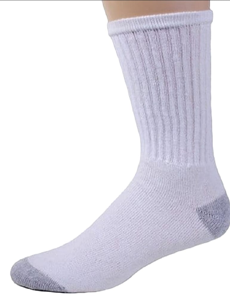 Pack of 6 pairs white socks Gents full length socks | Full