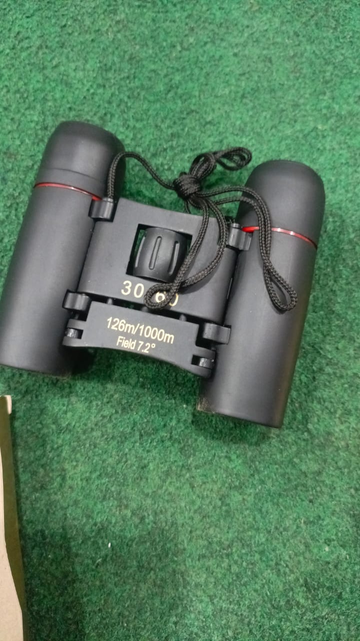 30x60 Compact Folding Binoculars, Folding Telescope With Clean Cloth and Carry Case