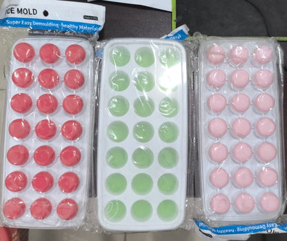 21 Grid Pop Up Ice Cube Tray With Lid Cover (Random