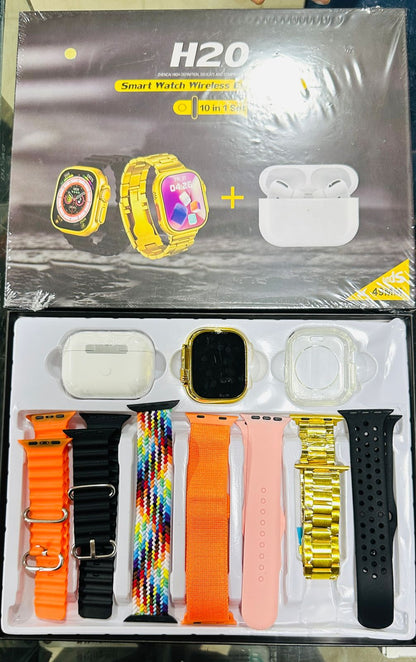 Long Battery H20 Ultra Smartwatch 10 in 1 + Free Airpods
