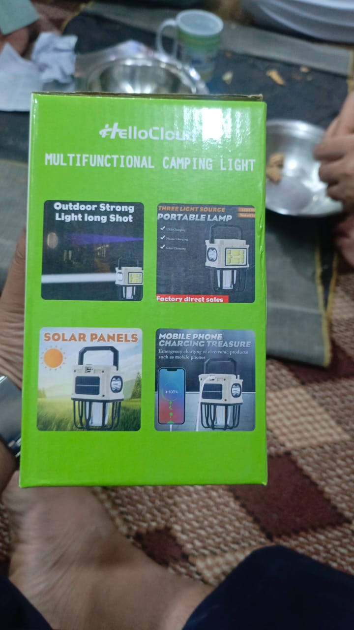 HelloCloud Multifunctional Camping Light Dual Bright &amp; Warm Modes Solar &amp; USB